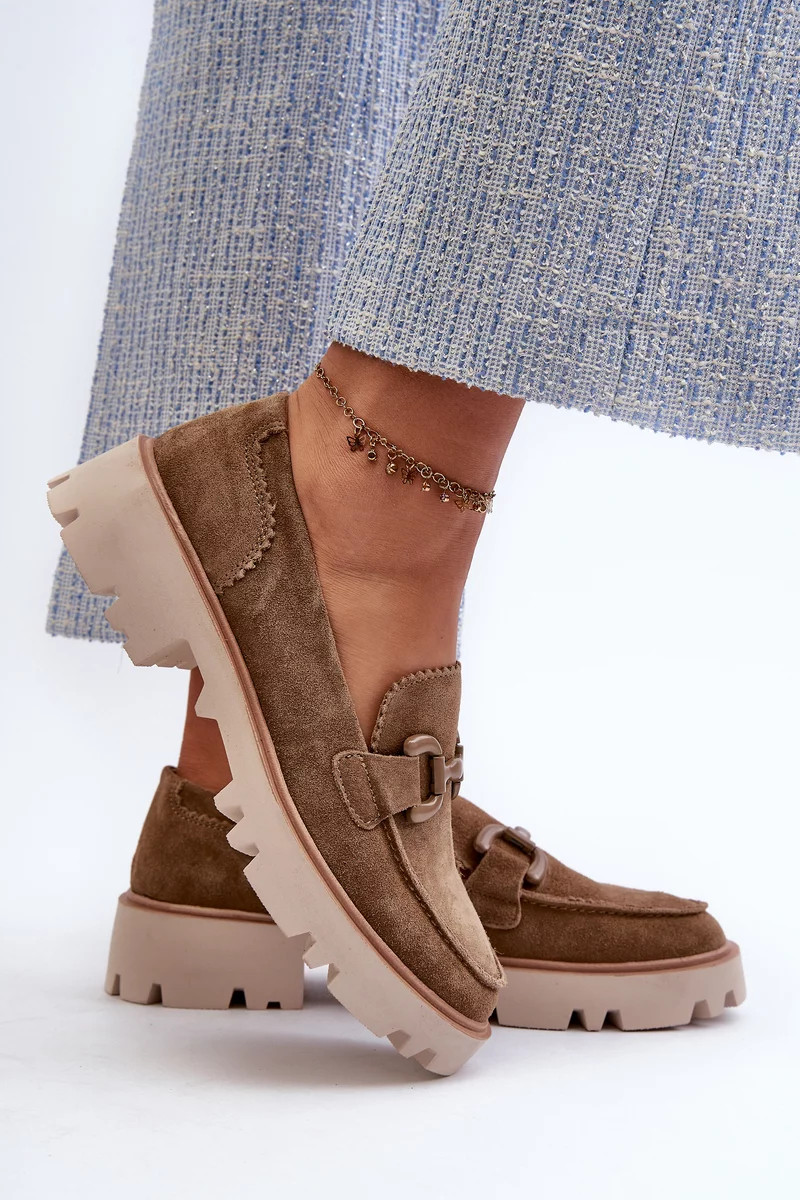 Dámske semišové mokasíny so zdobením D&A Brown 39