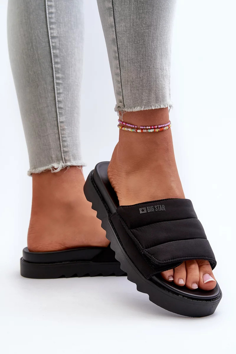 Dámske papuče na platforme Big Star Black 36