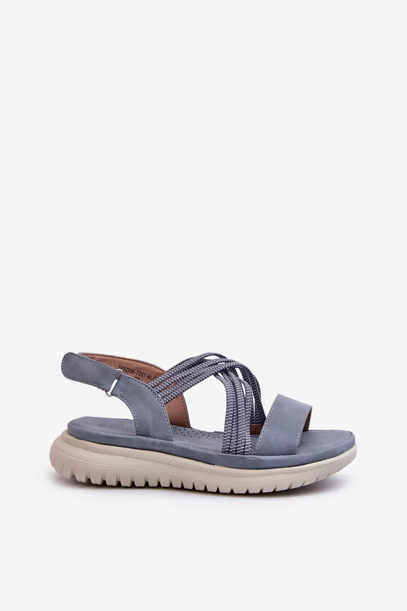 Ľahké, pohodlné dámske sandále na suchý zips, modré, Ceclea 37