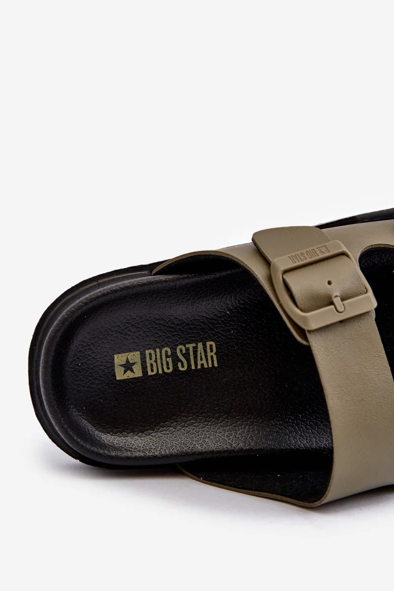 Ľahké pánske papuče s prackami Big Star Dark green 41