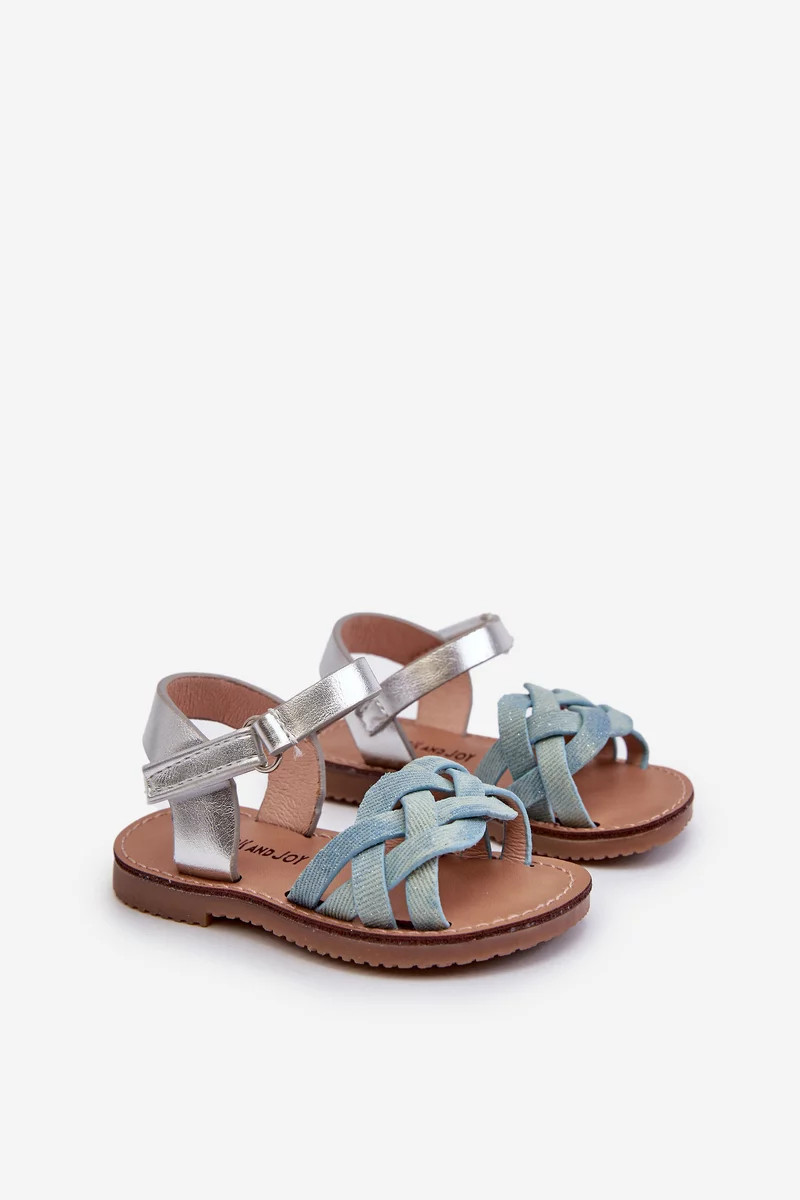 Detské sandále so zapínaním na suchý zips a pletenými remienkami Blue Dianttha 19