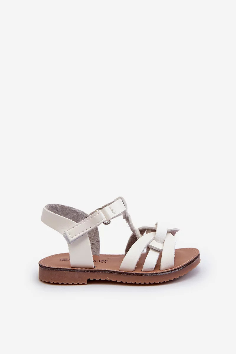 Detské sandále so zapínaním na suchý zips, biele Marimona 20