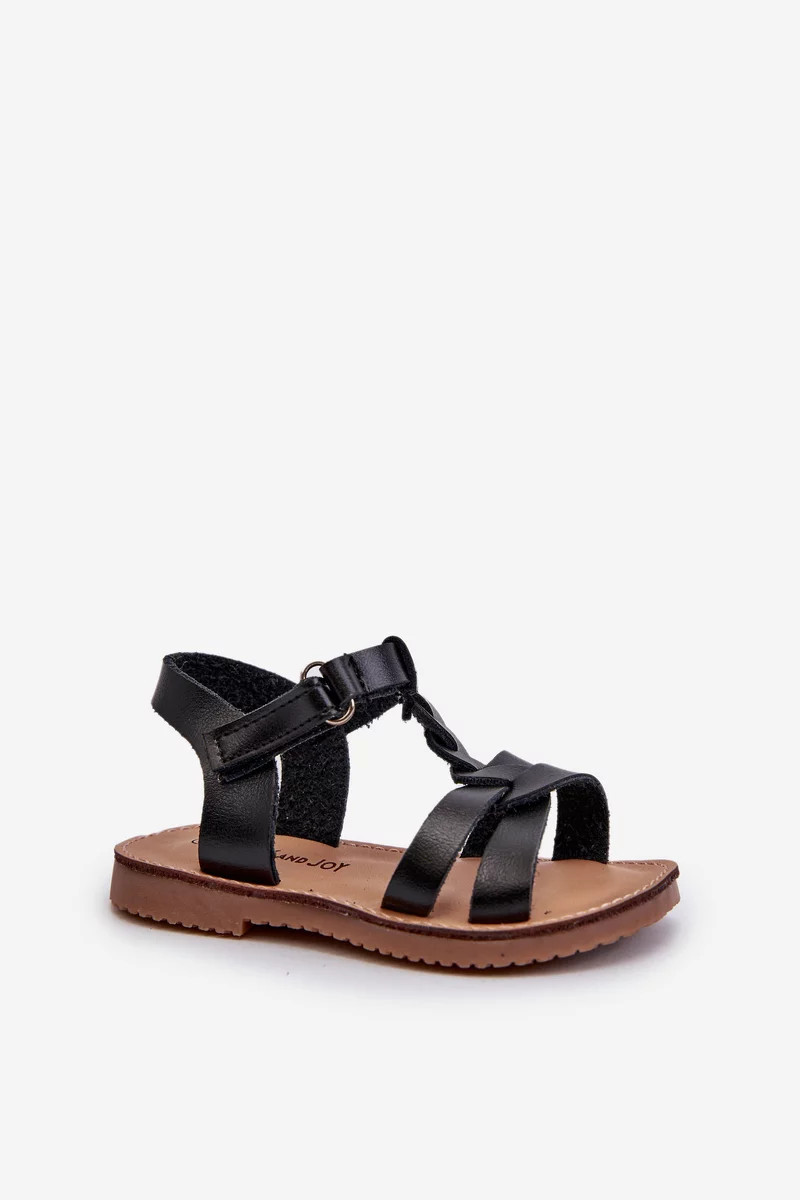 Detské sandále so zapínaním na suchý zips, čierne, Sarniema 28