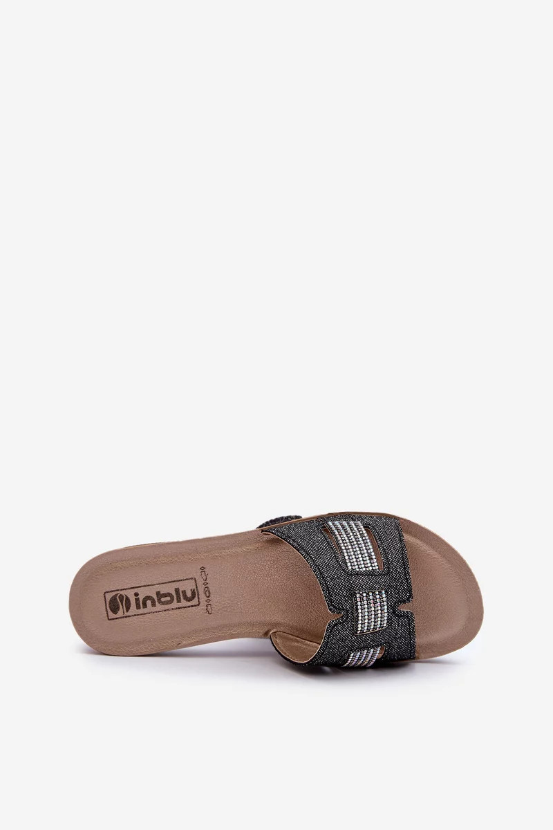 Pohodlné lesklé dámske papuče Inblu Black 41