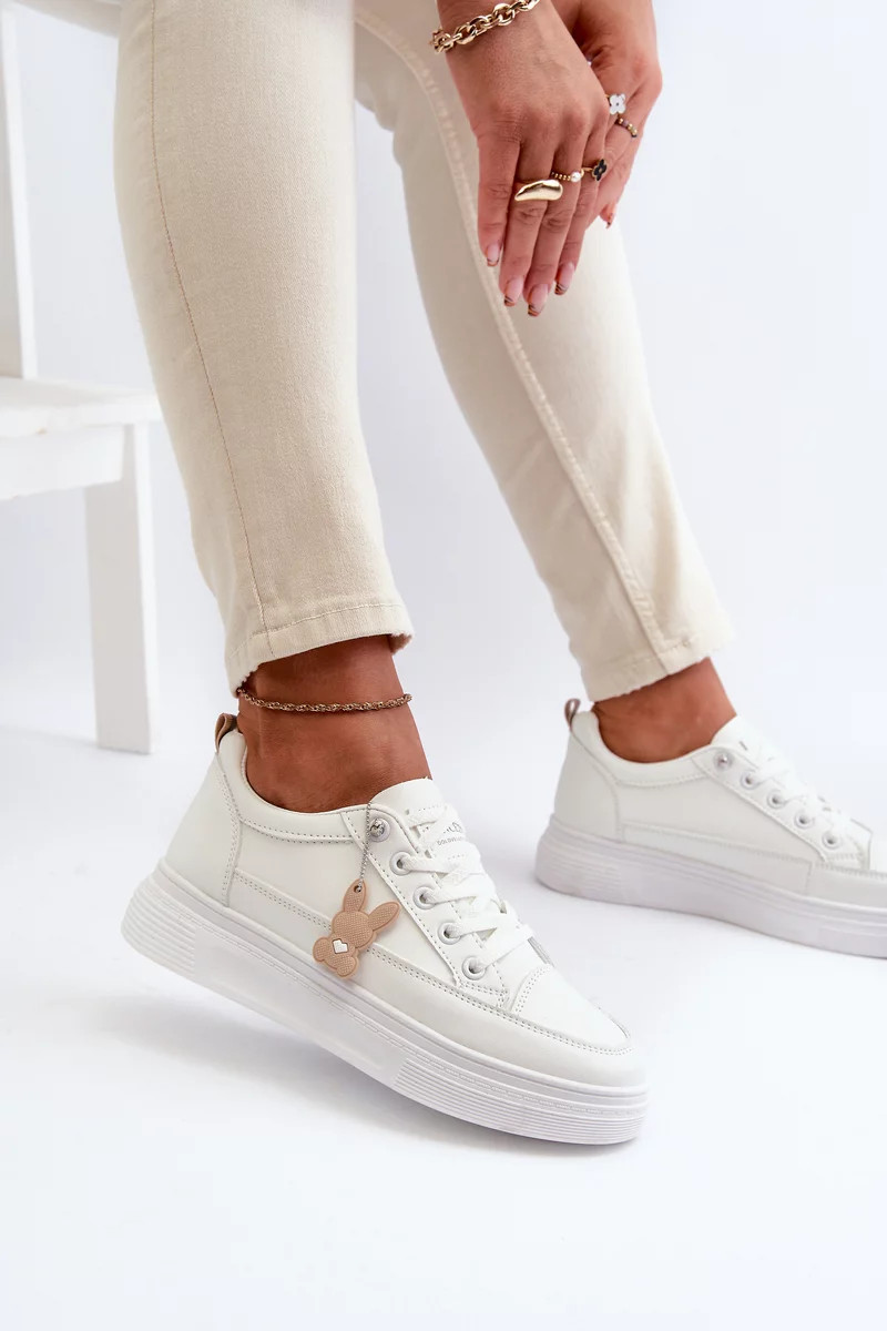 Dámske tenisky Športové topánky na platforme s ozdobou, biele Vinceza 36