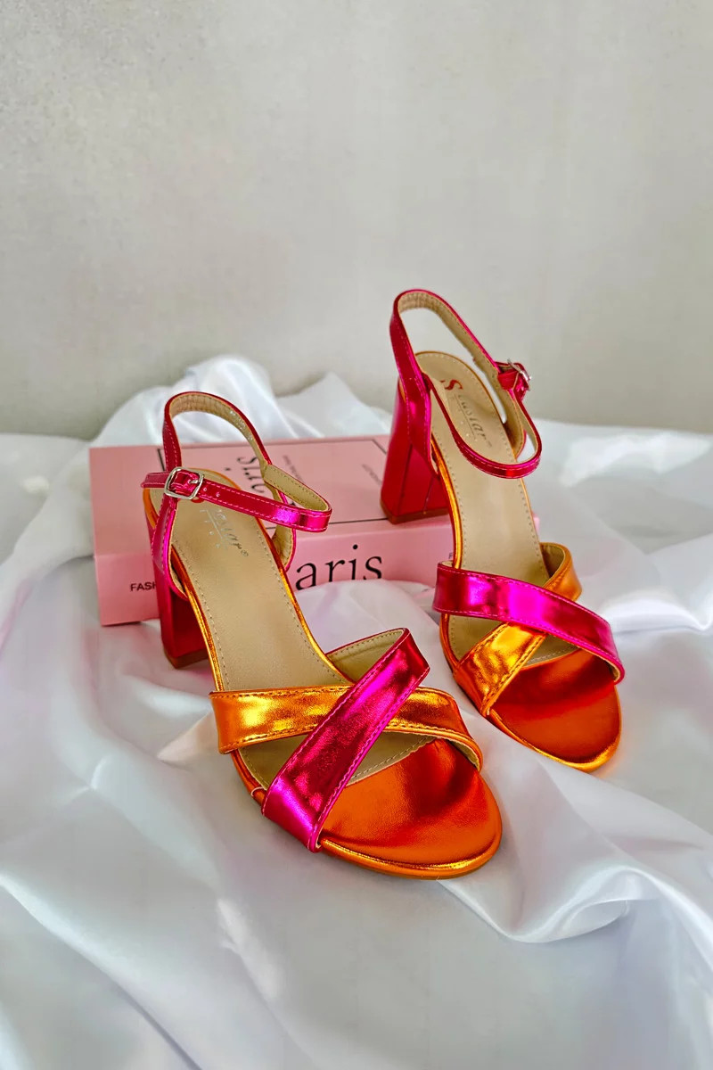 Ekologické kožené sandále na vysokom podpätku Fuchsia Abilica 37