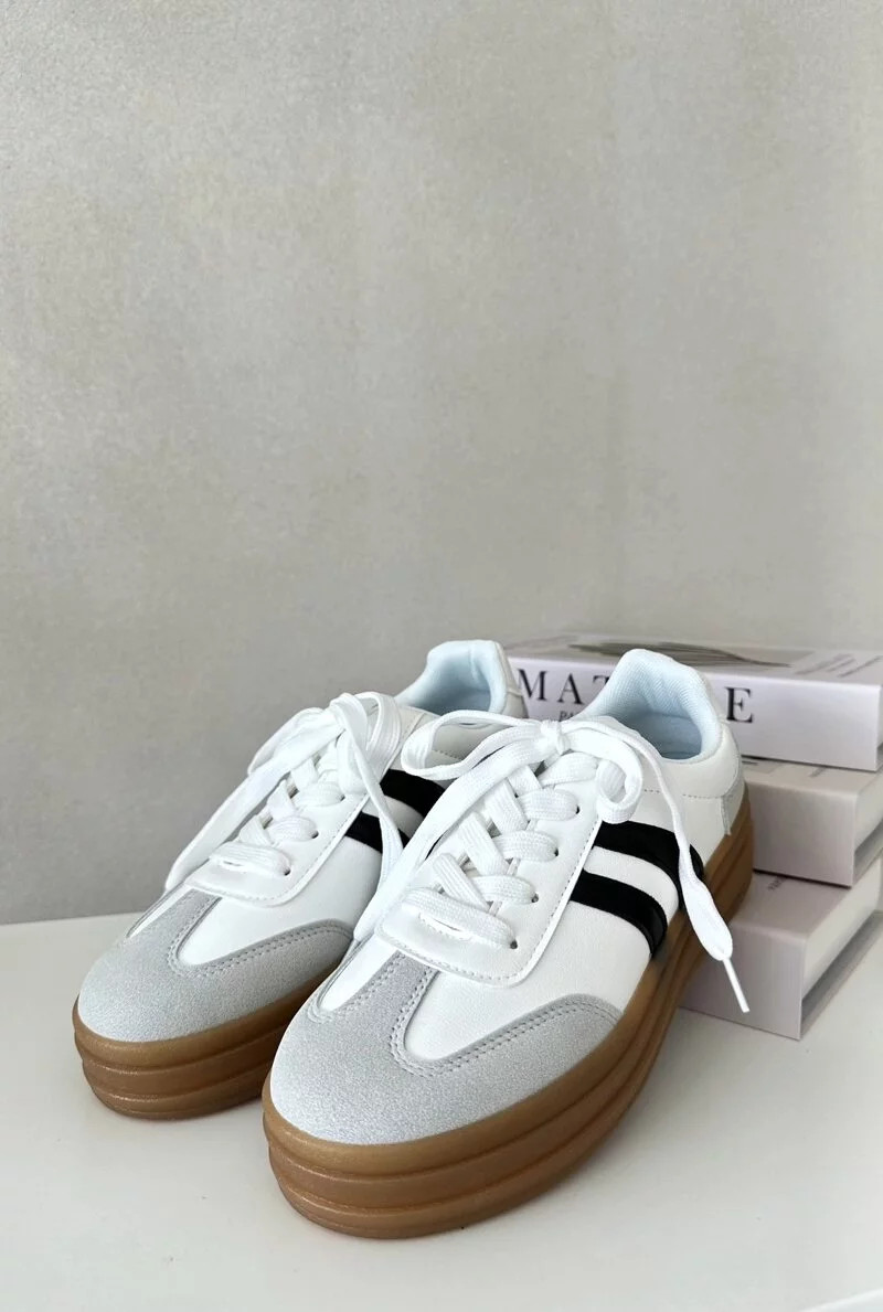 Dámske tenisky na platforme White and Grey Nesonice 40