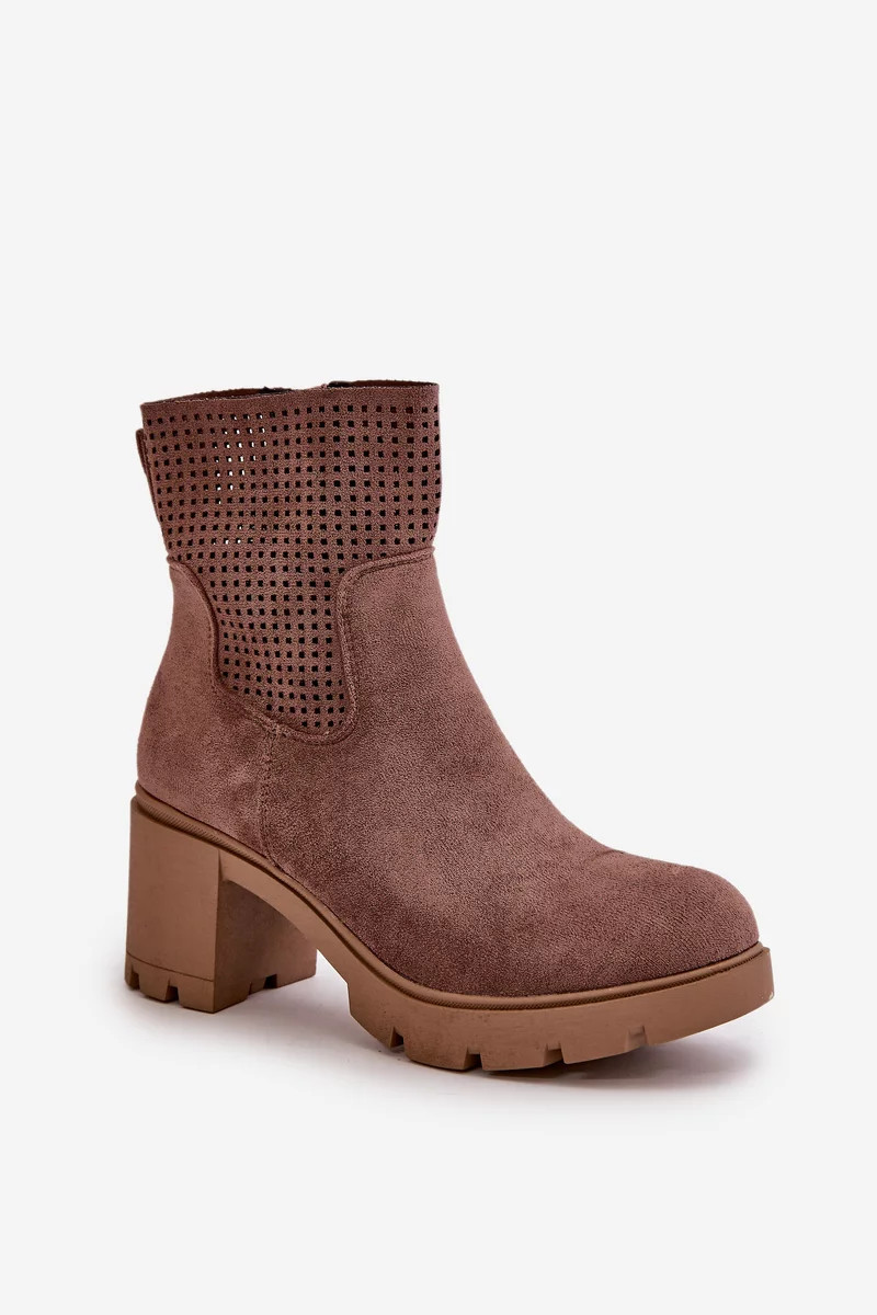 Dámske členkové topánky na zips Eco Suede Brown Rashmi 39