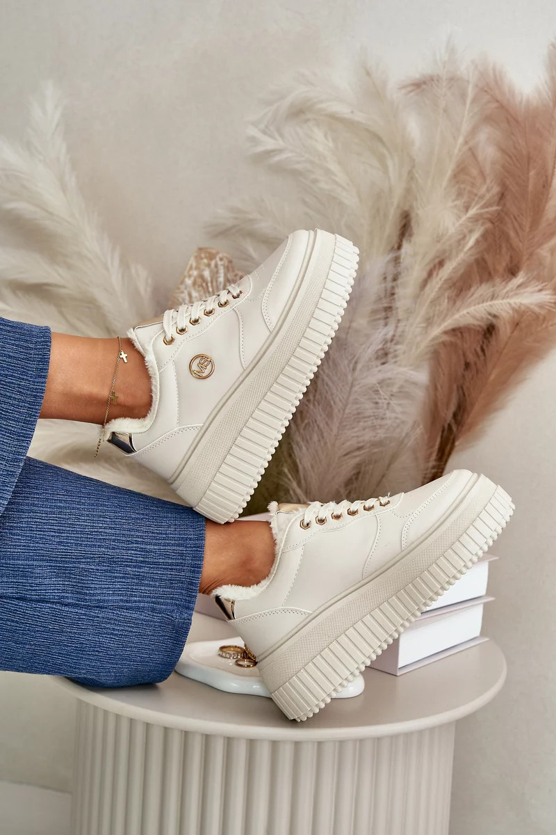 Dámske športové tenisky zateplené na pevnej podrážke béžové Ardiela 38