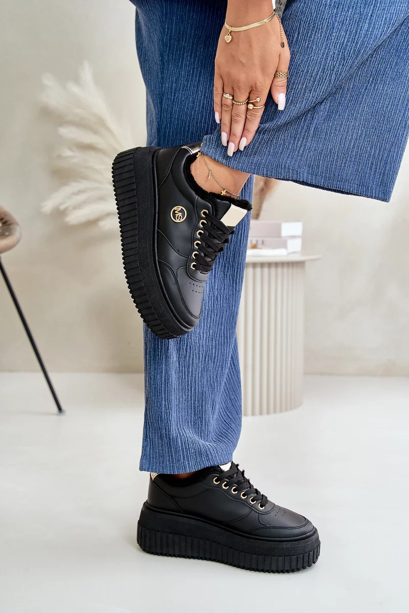 Športové tenisky Dámske zateplené topánky na pevnej podrážke Black Ardiela 38