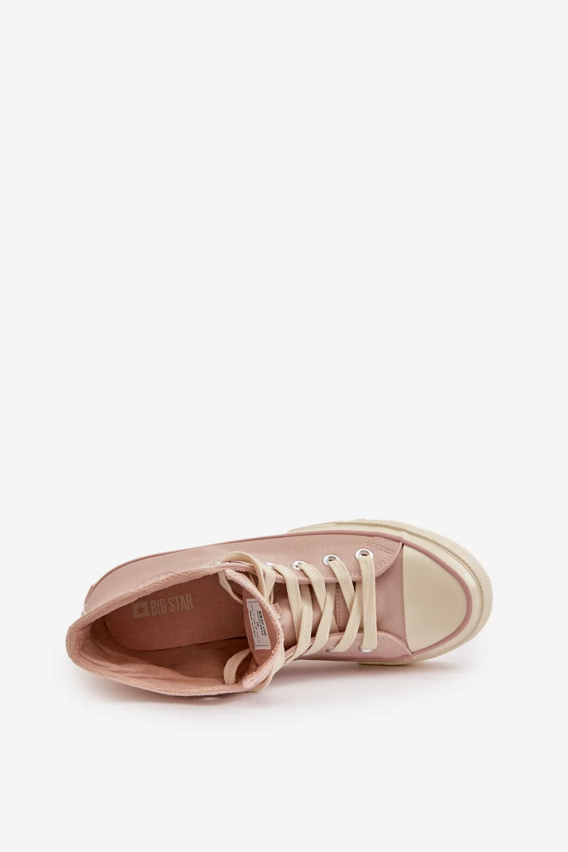 Dámske zateplené tenisky z eko kože Pink Big Star 36