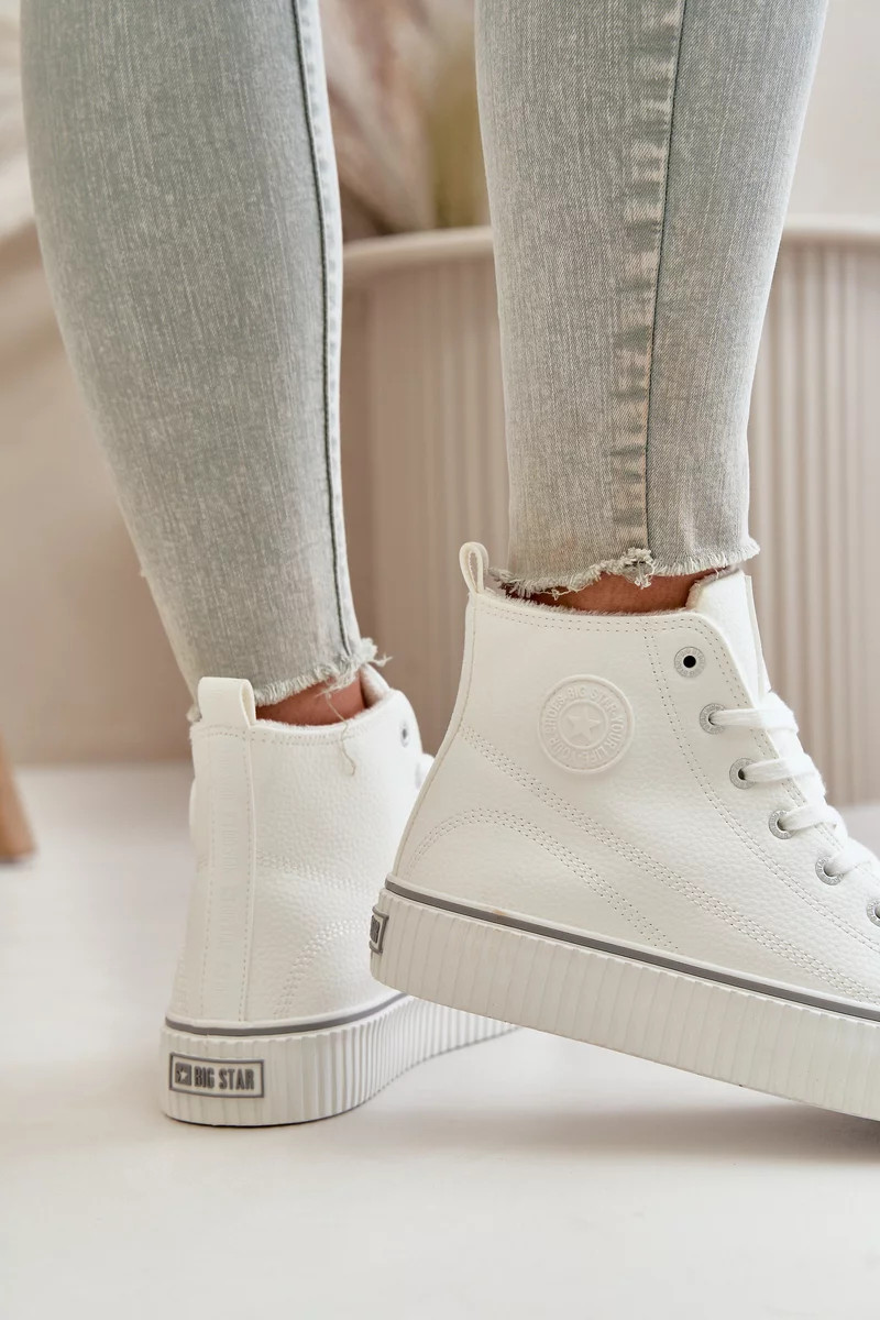 Dámske zateplené tenisky z eko kože Big Star White 36