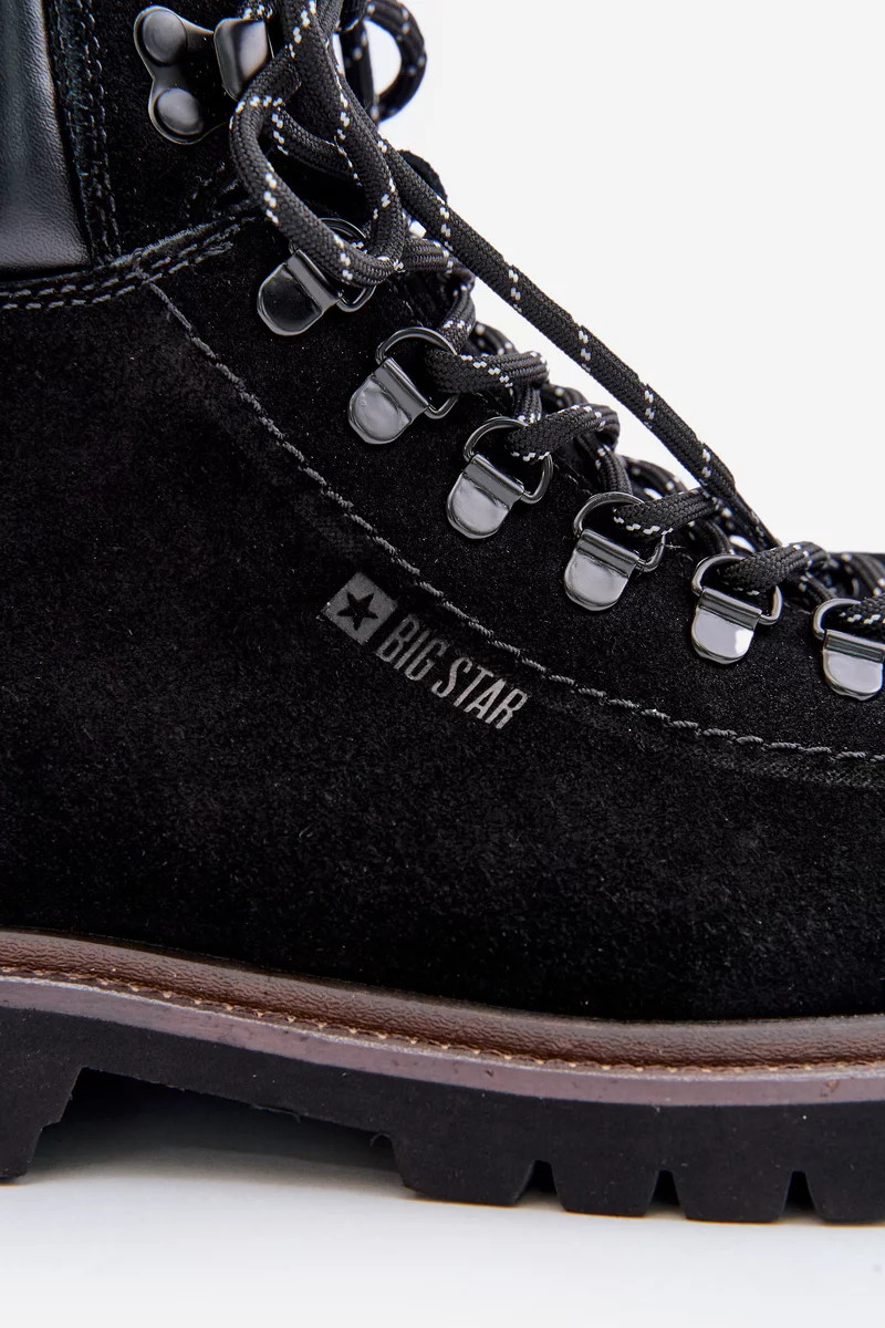 Semišové zateplené členkové topánky Pánske Big Star Hi-Poly System Black 42