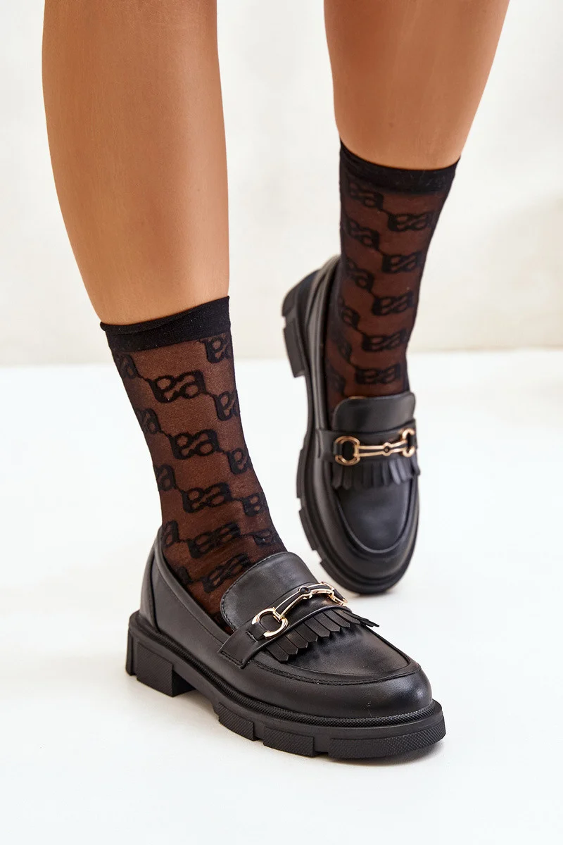 Dámske mokasíny s ekokožou Black Tialorae 40