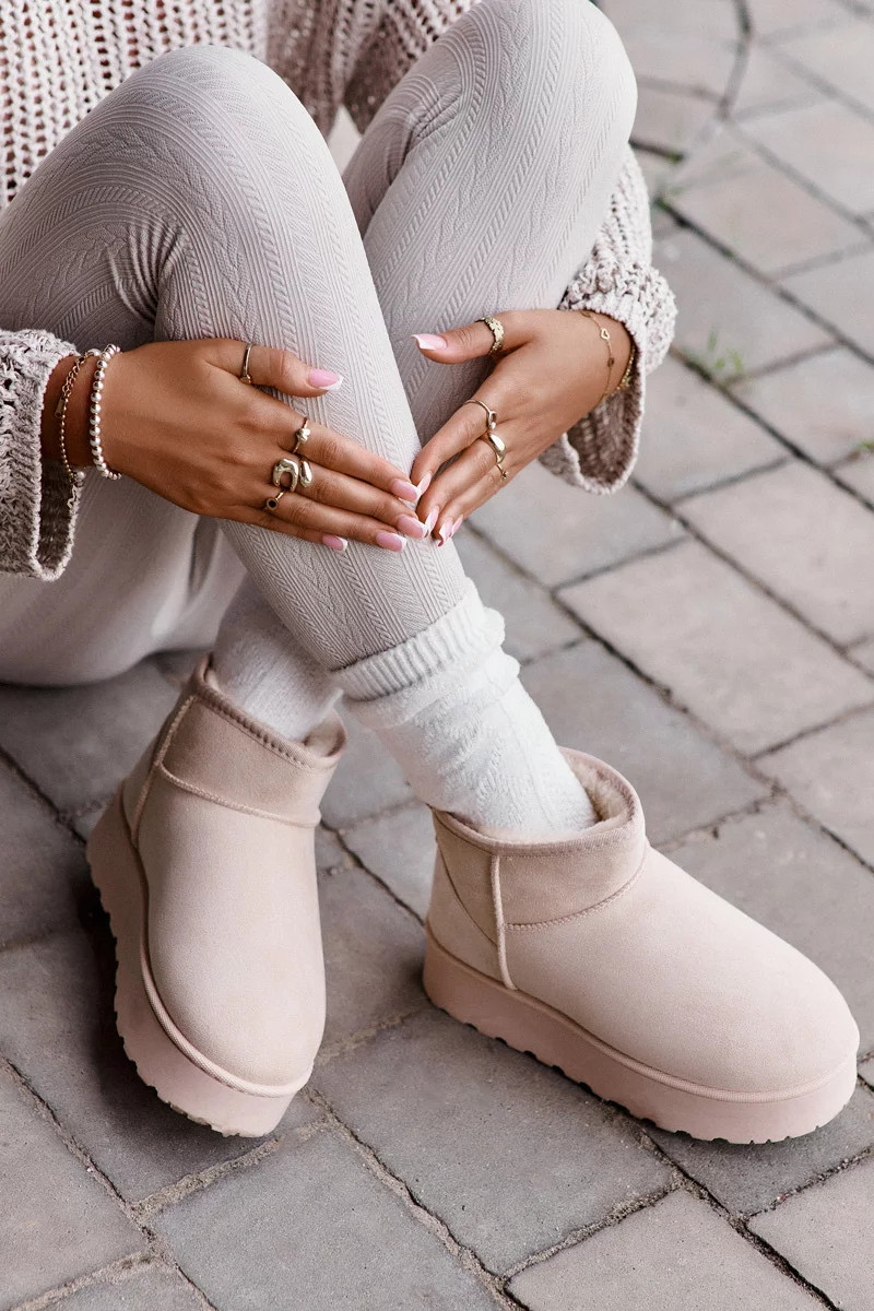 Dámske zateplené snežnice s kožušinou Light Beige Xamella 38