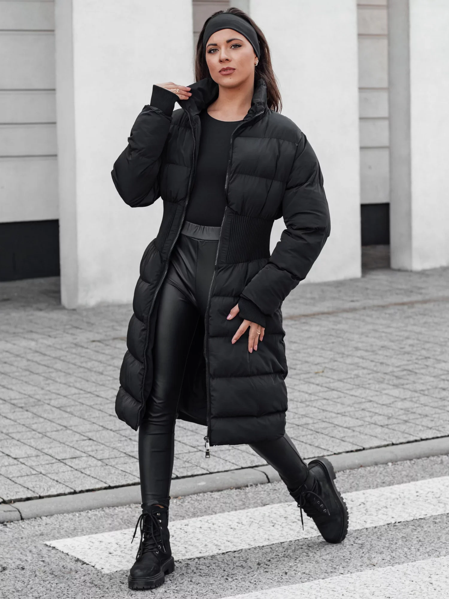 Dámska zimná dlhá prešívaná bunda FABWARM black Dstreet TY4620 M
