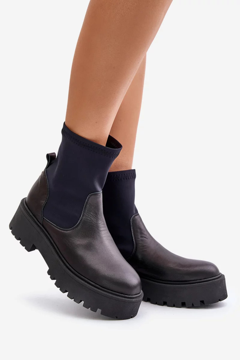 Zazoo 2947 Dámske topánky z prírodnej kože Slip-on Black 40