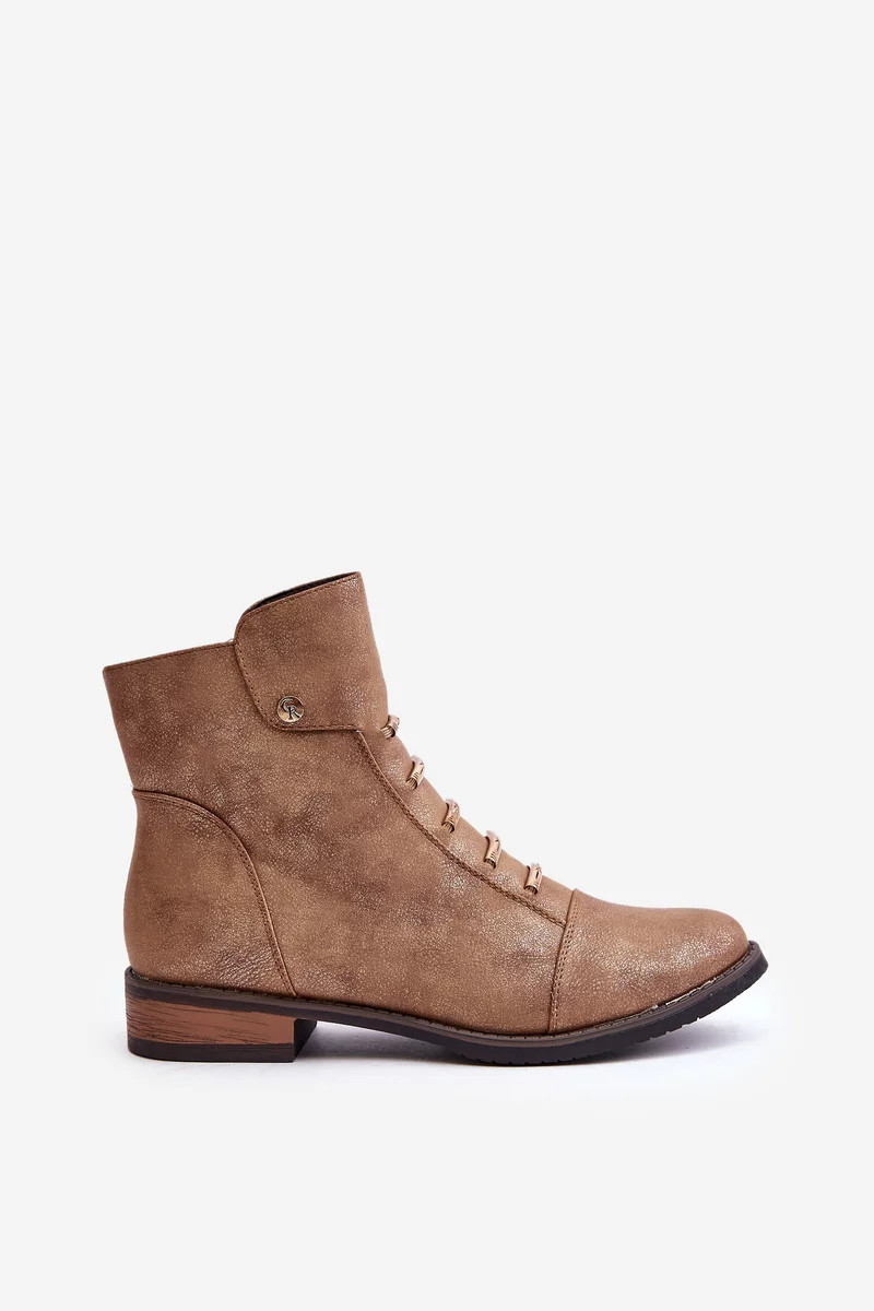 Dámske zateplené členkové topánky s plochým podpätkom Gold Labise 37