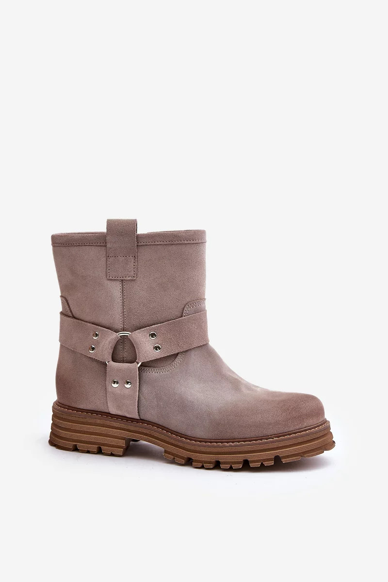 Dámske semišové členkové topánky Lewski Cappuccino 37