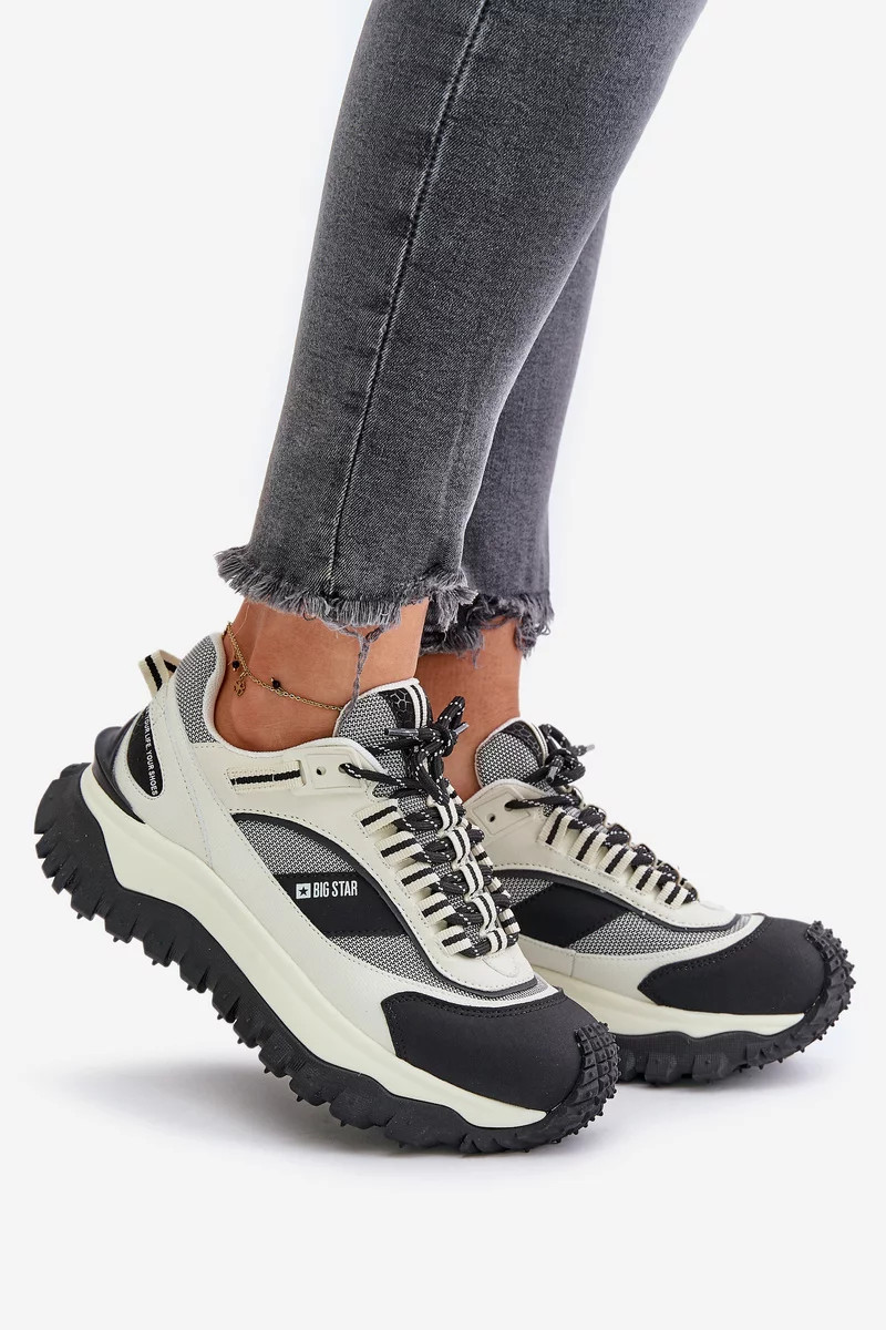 Dámske kožené tenisky na platforme Big Star HI-POLY SYSTEM White and Black 38