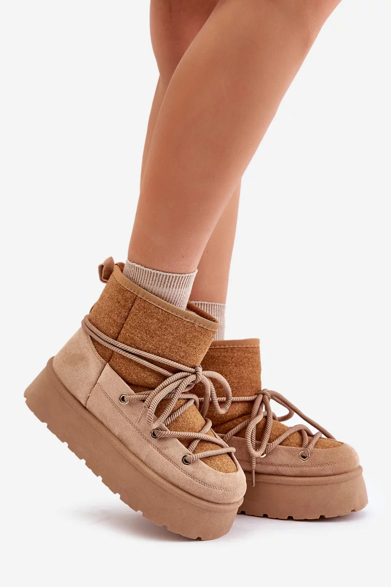 Snežnice s viazaním na platforme hnedej farby Mavora 37