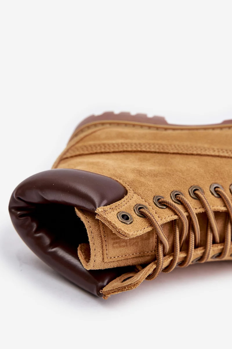 Semišové zateplené pánske trapper Big Star HI-POLY SYSTEM Camel 44