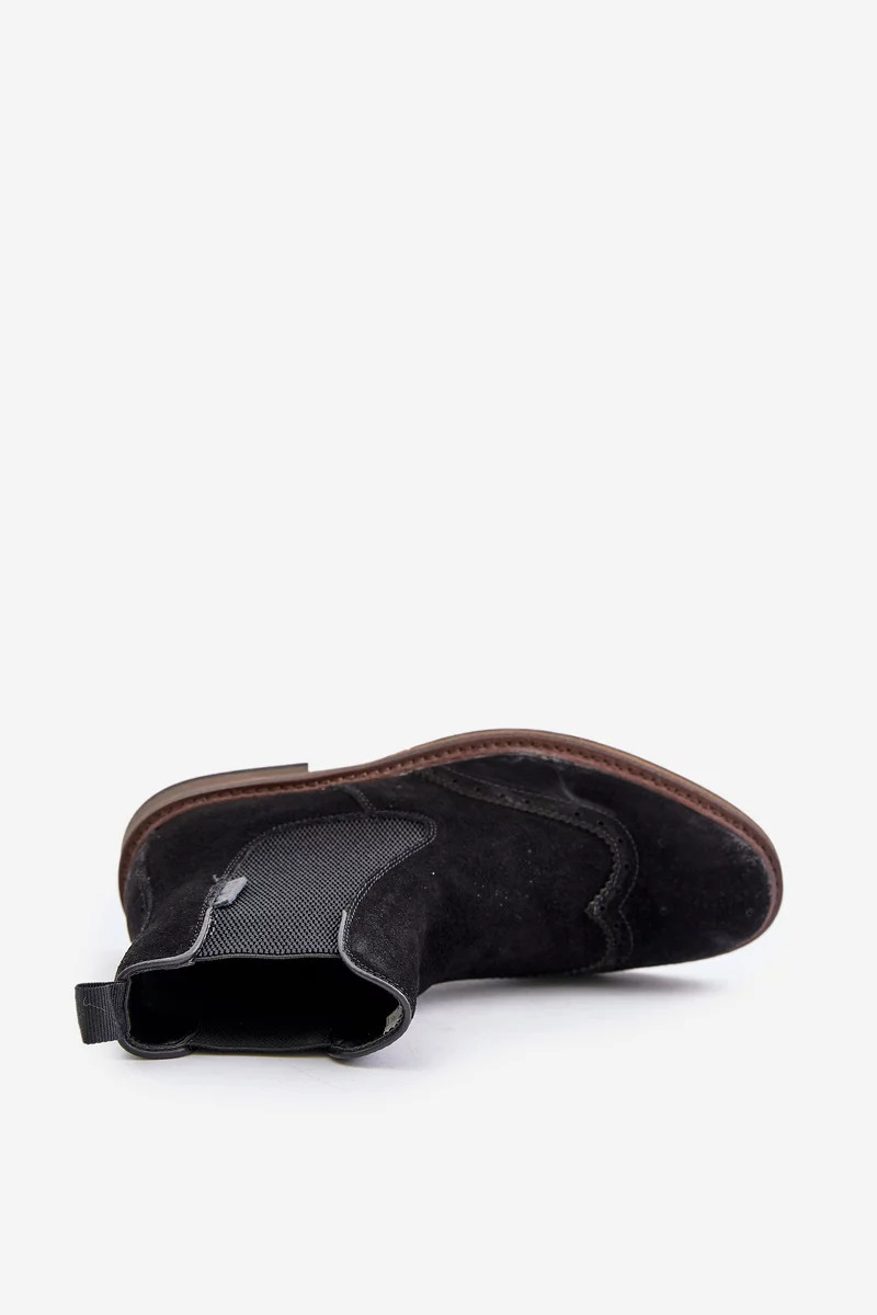 Semišové pánske členkové topánky Chelsea Big Star Black 42 Semišové pánske členkové topánky Chelsea Big Star Black 42