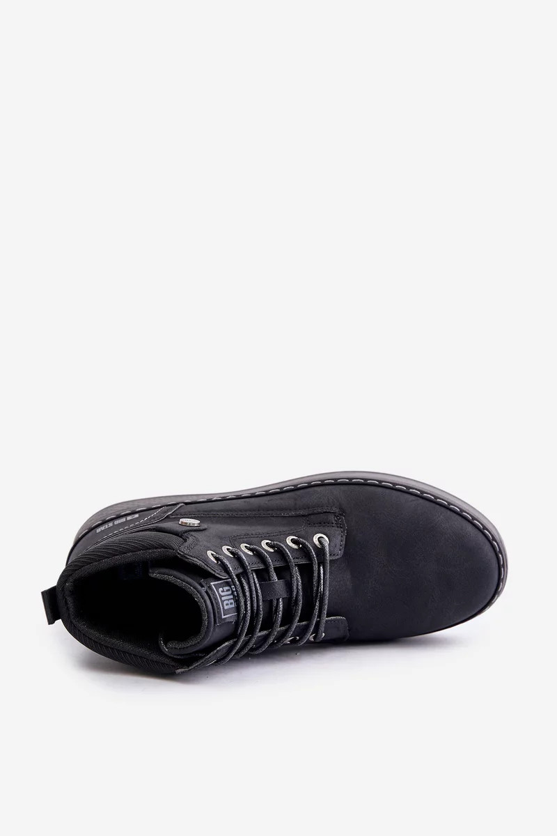 Šnurovacie pánske členkové topánky Big Star Hi-Poly System Black 42