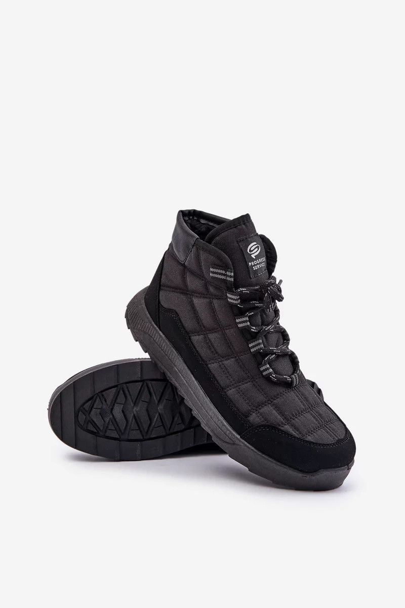 Zateplené pánske zimné topánky Lace-up Progress Black 44 Zateplené pánske zimné topánky Lace-up Progress Black 44