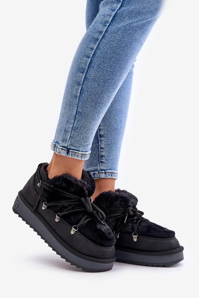 Nízke snežnice s kožušinou D.Franklin DFSH370011 Black 40