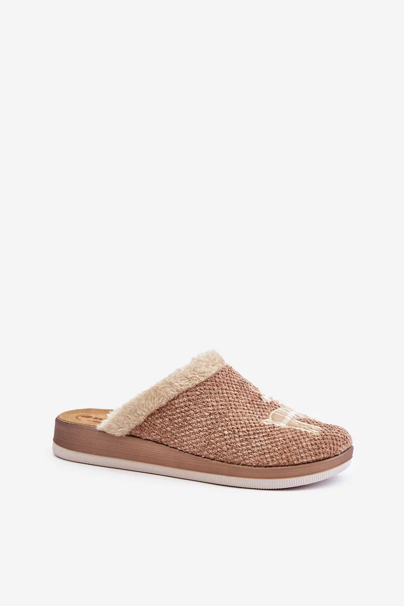 Dámske papuče so sobom a kožušinou Inblu CT000034 Beige 39