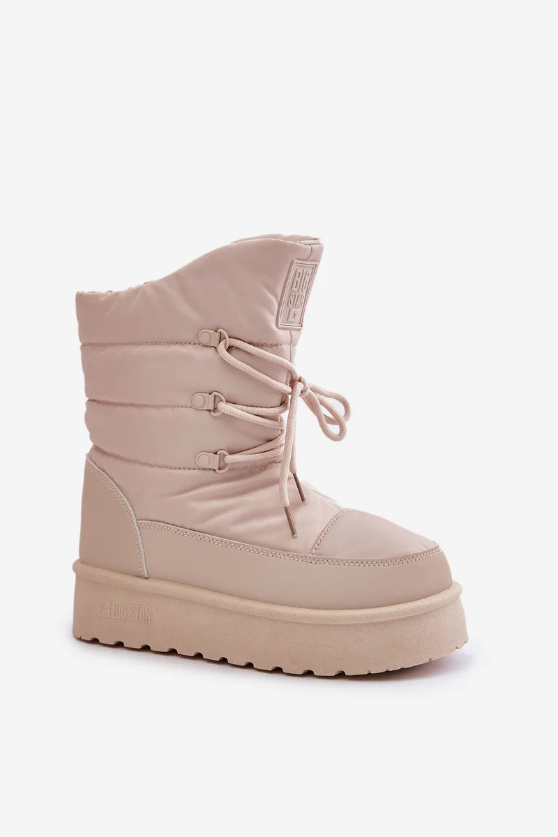 Big Star OO274885 Béžové snežnice na platforme so zipsom 36