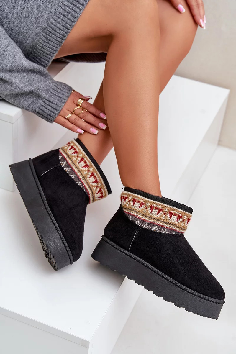 Dámske snežnice so vzorom na platforme čierne Avatharia 38