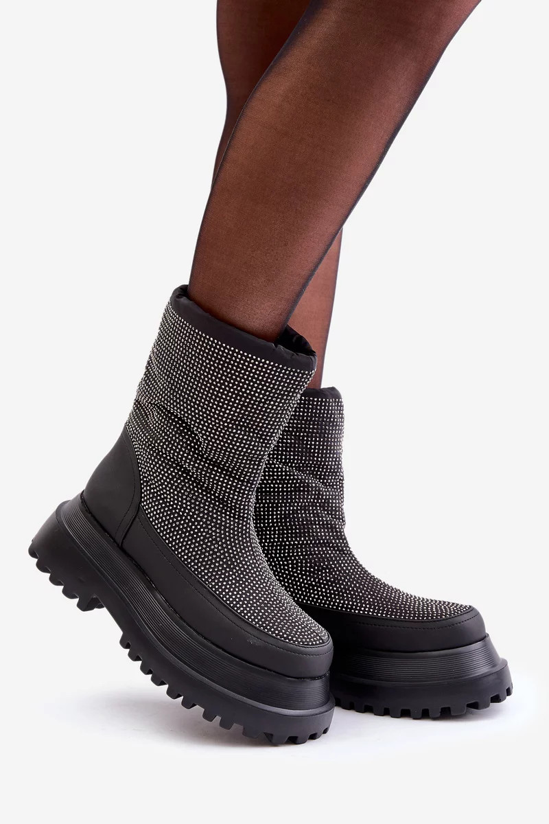 Zdobené tenisky na platforme a ploché podpätky Black Avivina 37