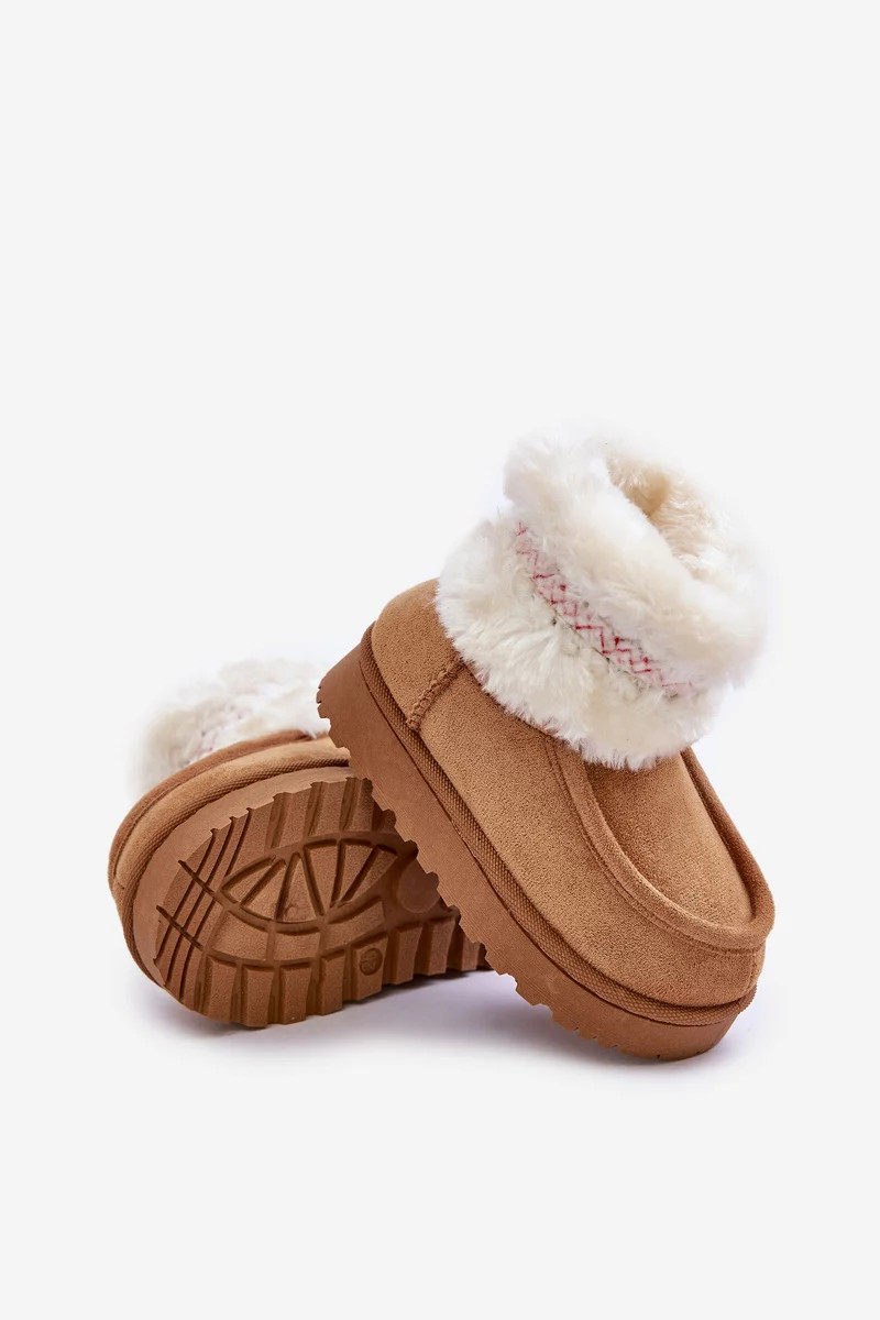 Detské členkové topánky s kožušinou a ťavím vzorom Melefia 32