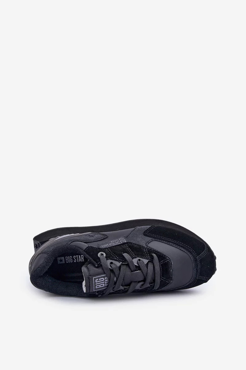 Pánske kožené tenisky Big Star OO174297 Hi-Poly System Black 45