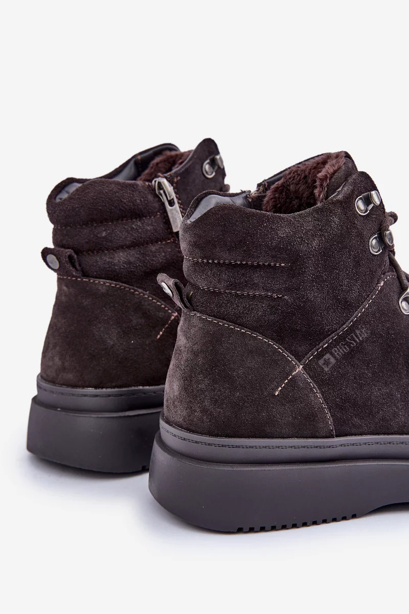 Semišové pánske zateplené trapper Big Star OO174189 hnedé 44 Semišové pánske zateplené trapper Big Star OO174189 hnedé 44