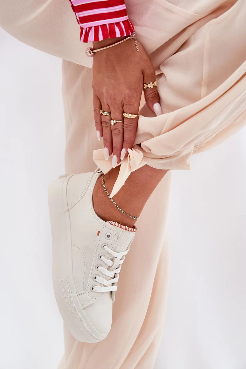 Dámske tenisky na platforme Big Star - svetlo béžové 37