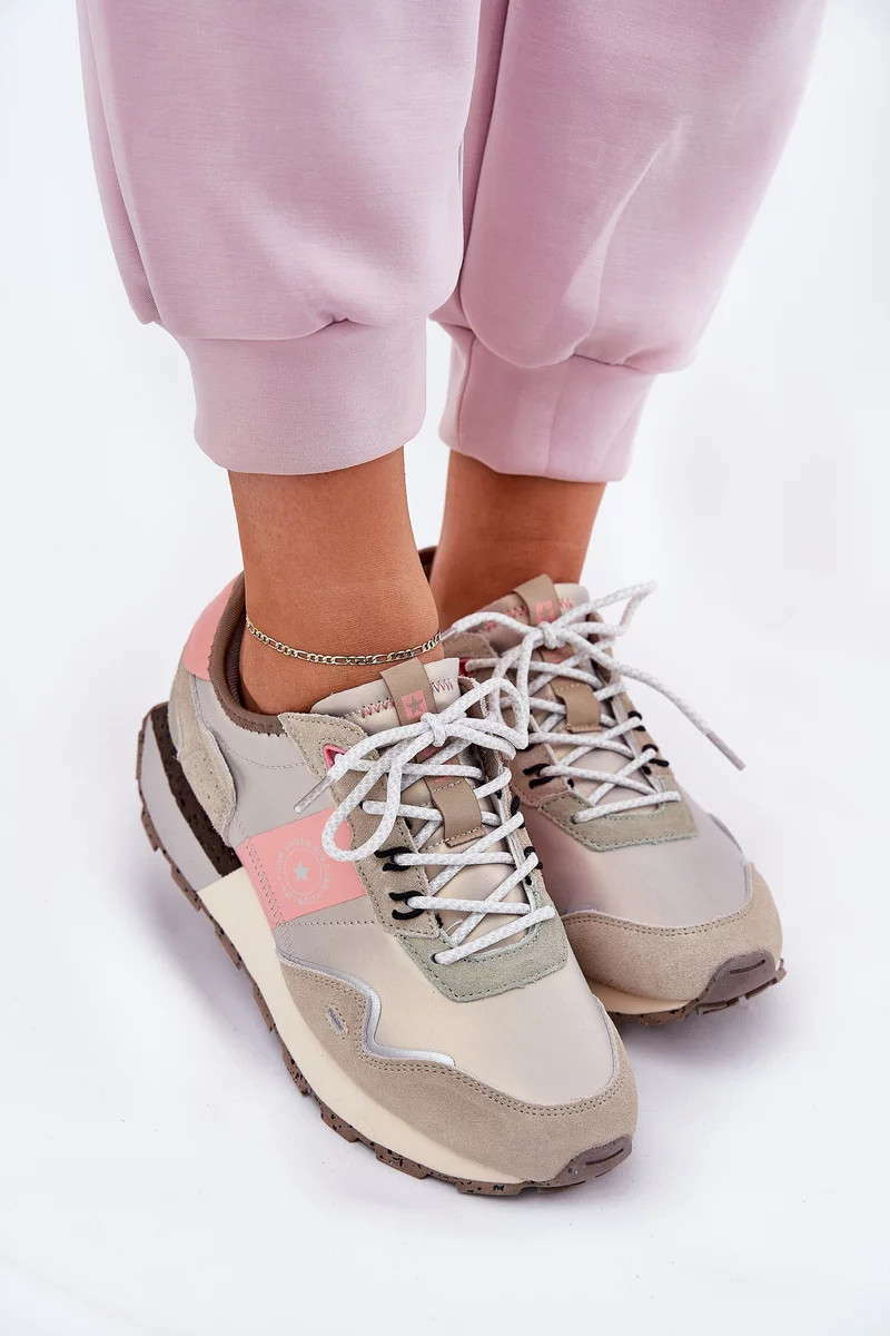 Dámske semišové tenisky Big Star HI-POLY SYSTEM - sivo-ružové 36