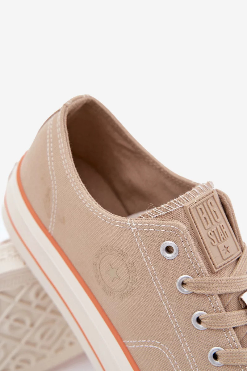 Pánske plátenné tenisky na platforme Big Star - béžové 44