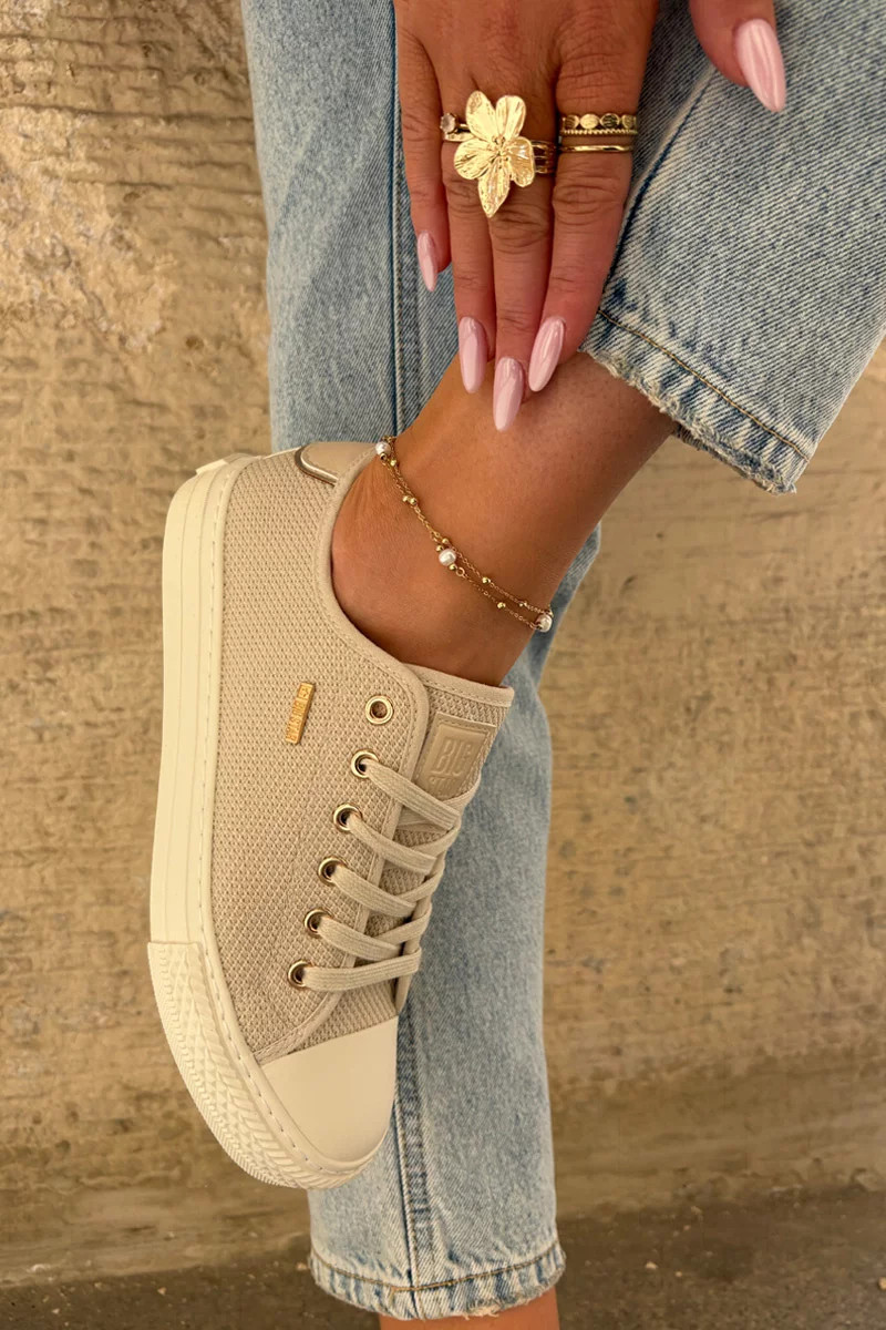 Dámske plátenné tenisky Big Star - béžové 37