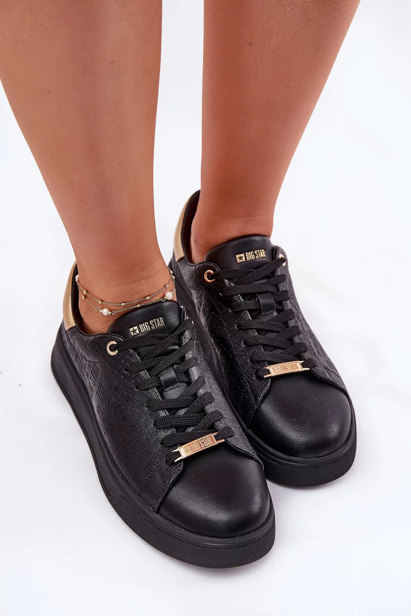 Dámske kožené tenisky ECO Big Star - čierne 39