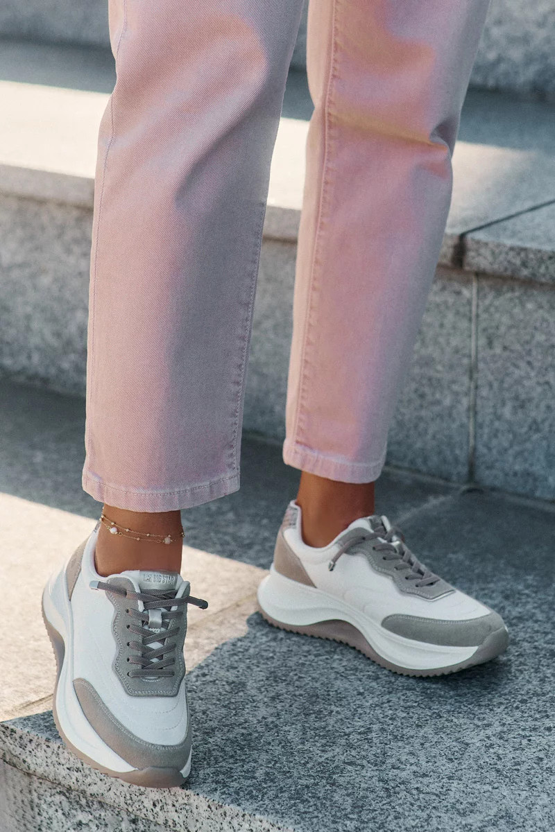 Dámske semišové tenisky na platforme Big Star HI-POLY SYSTEM - béžové 38