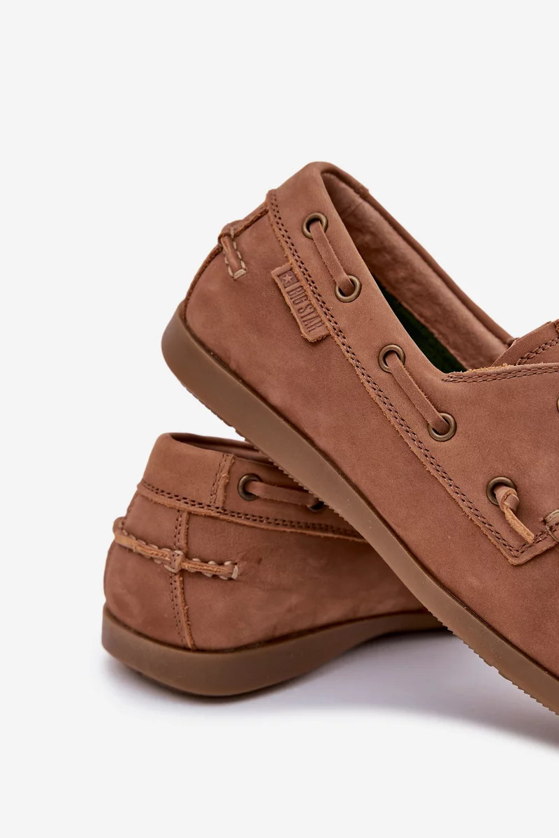 Pánske kožené mokasíny Big Star - Camel 43