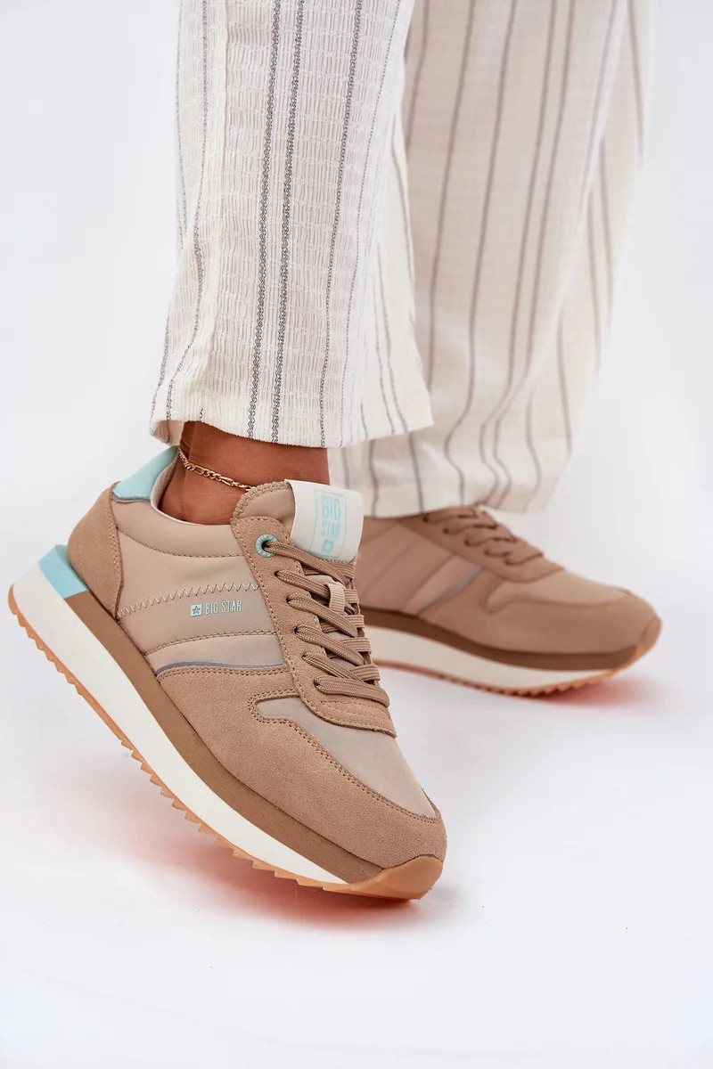 Dámské semišové tenisky Big Star HI-POLY SYSTEM – tmavě béžové Velikost: 39