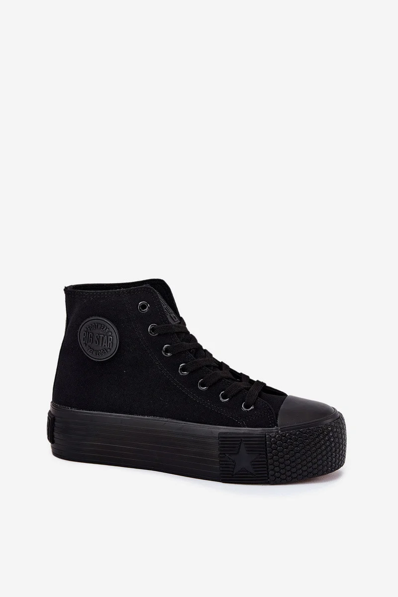 Dámske plátenné tenisky na platforme Big Star - čierne 36