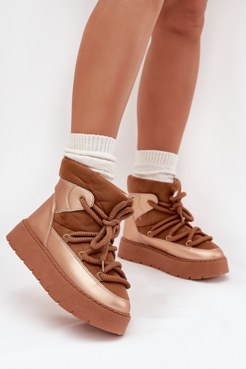 Dámske snežnice Xarina Low - camel 37