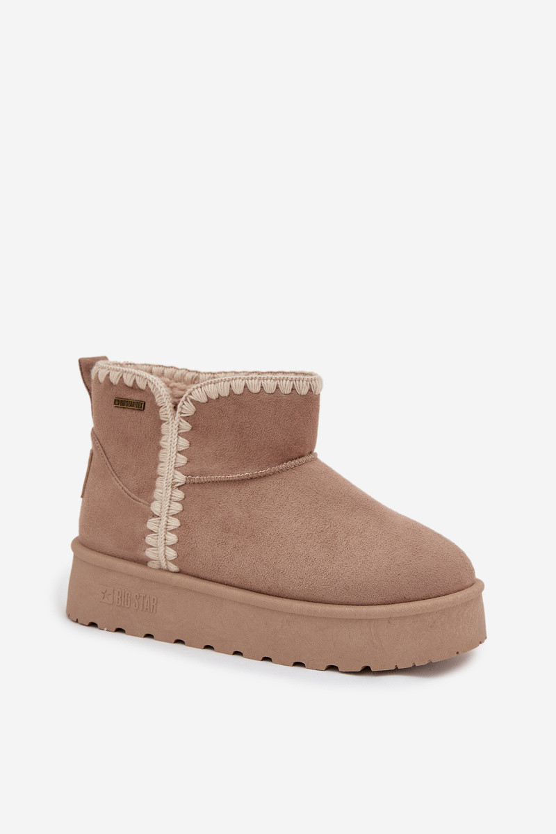 Dámske snežnice na platforme s prešívaním Big Star - béžové 39