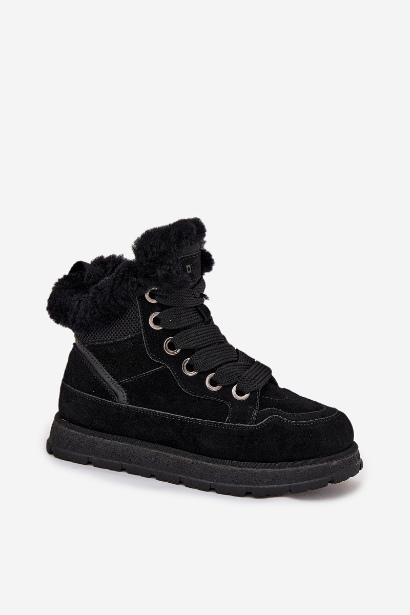 Dámske snežnice na platforme s kožušinou Big Star - čierne 38