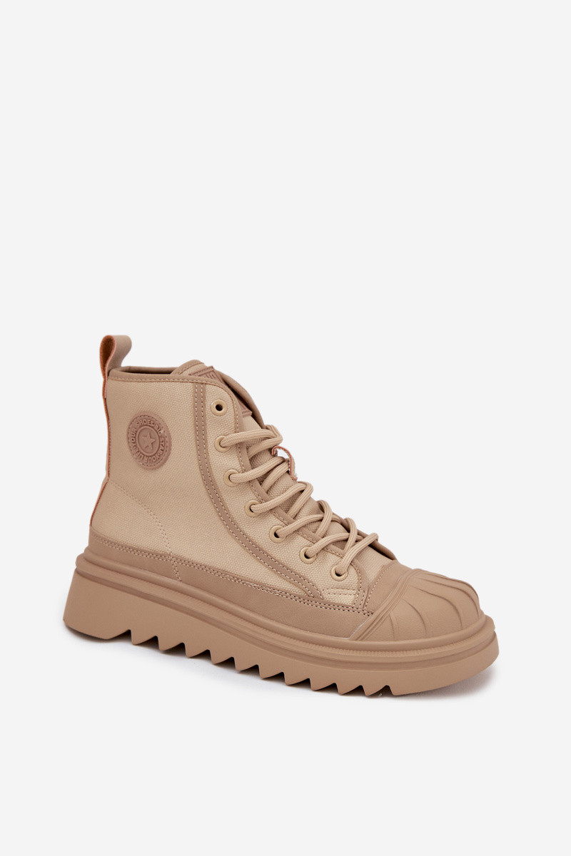 Dámske zateplené vysoké tenisky Big Star - béžové 38